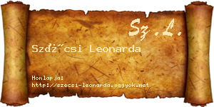 Szécsi Leonarda névjegykártya